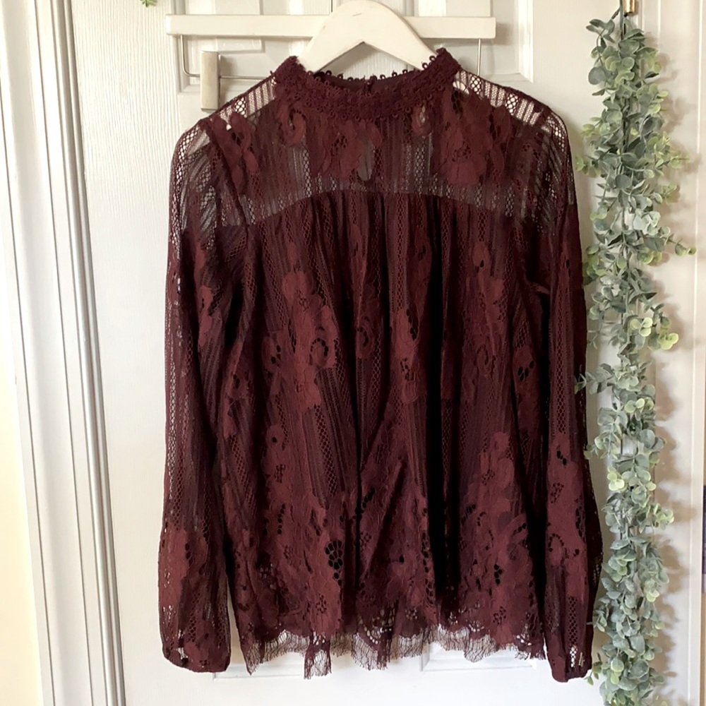 Red Lace Blouse, size M